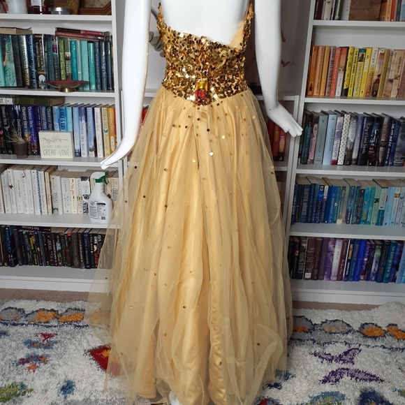 JJ's House Sweetheart Floor Length Tulle Prom Dress With Sequins Z12 - Picture 4 of 13